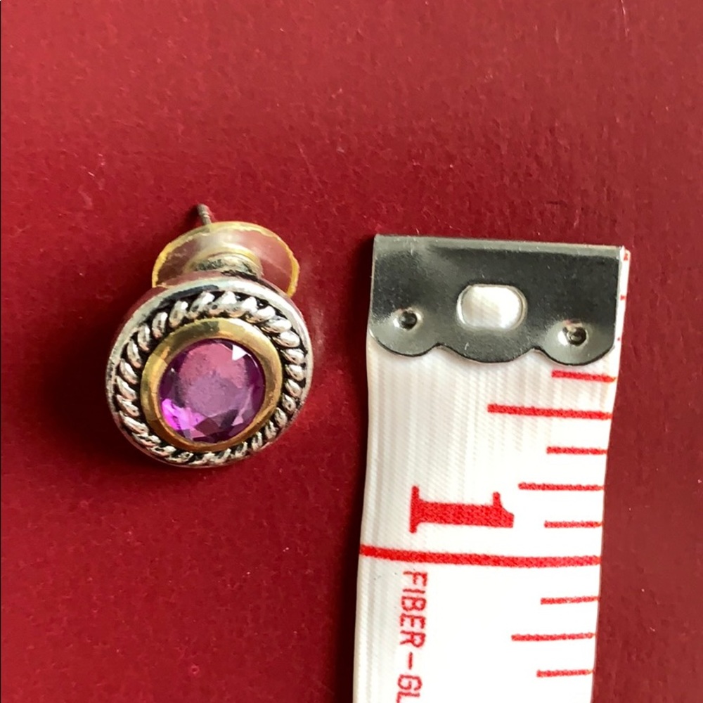 Vintage light purple,gold silver tone earrings - Picture 5 of 5